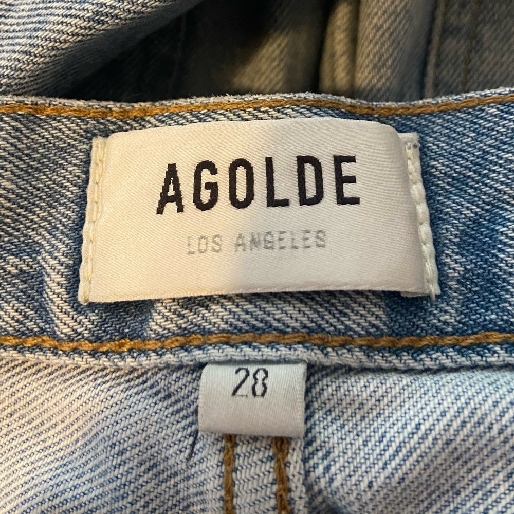 Agolde Lana Button-Fly Mid Rise Straight Jean, 100% Organic Cotton Size 28 - Picture 3 of 10